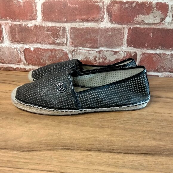 Michael Kors Loafers Womens Size 7 Black MK Slip on Flats - Picture 3 of 7